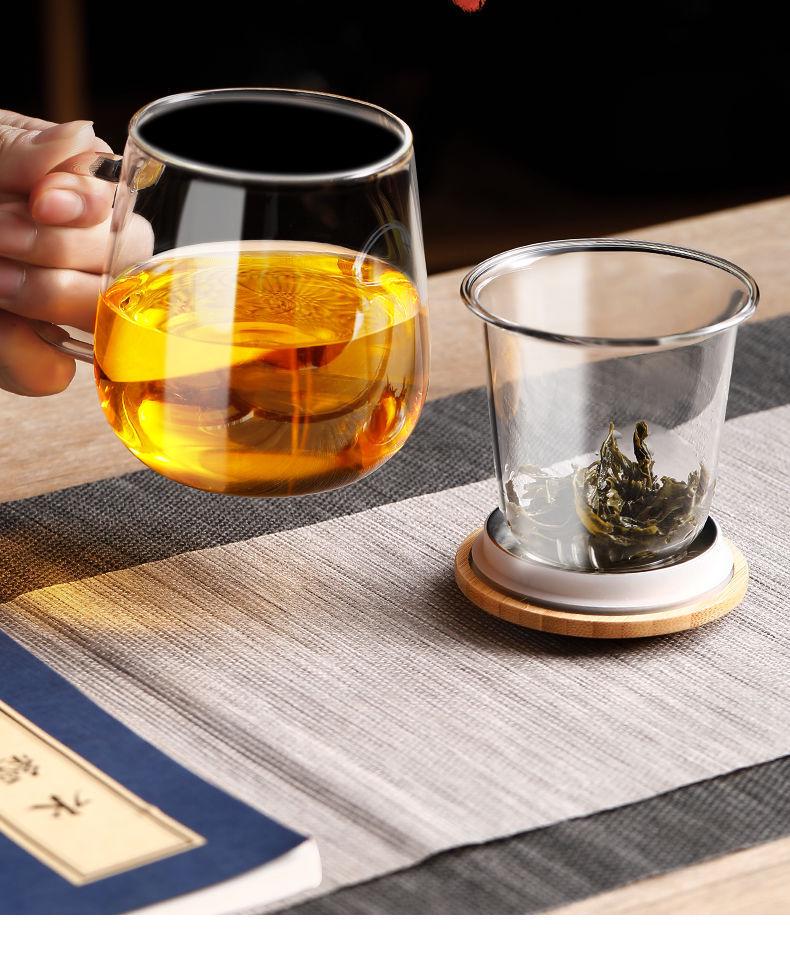 Large Capacity Japanese Creative Glass Tea Cup with Filter