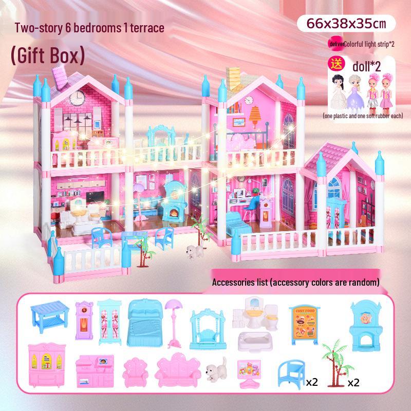 DIY Princess Dollhouse - Children's Pretend Play Castle Villa Set