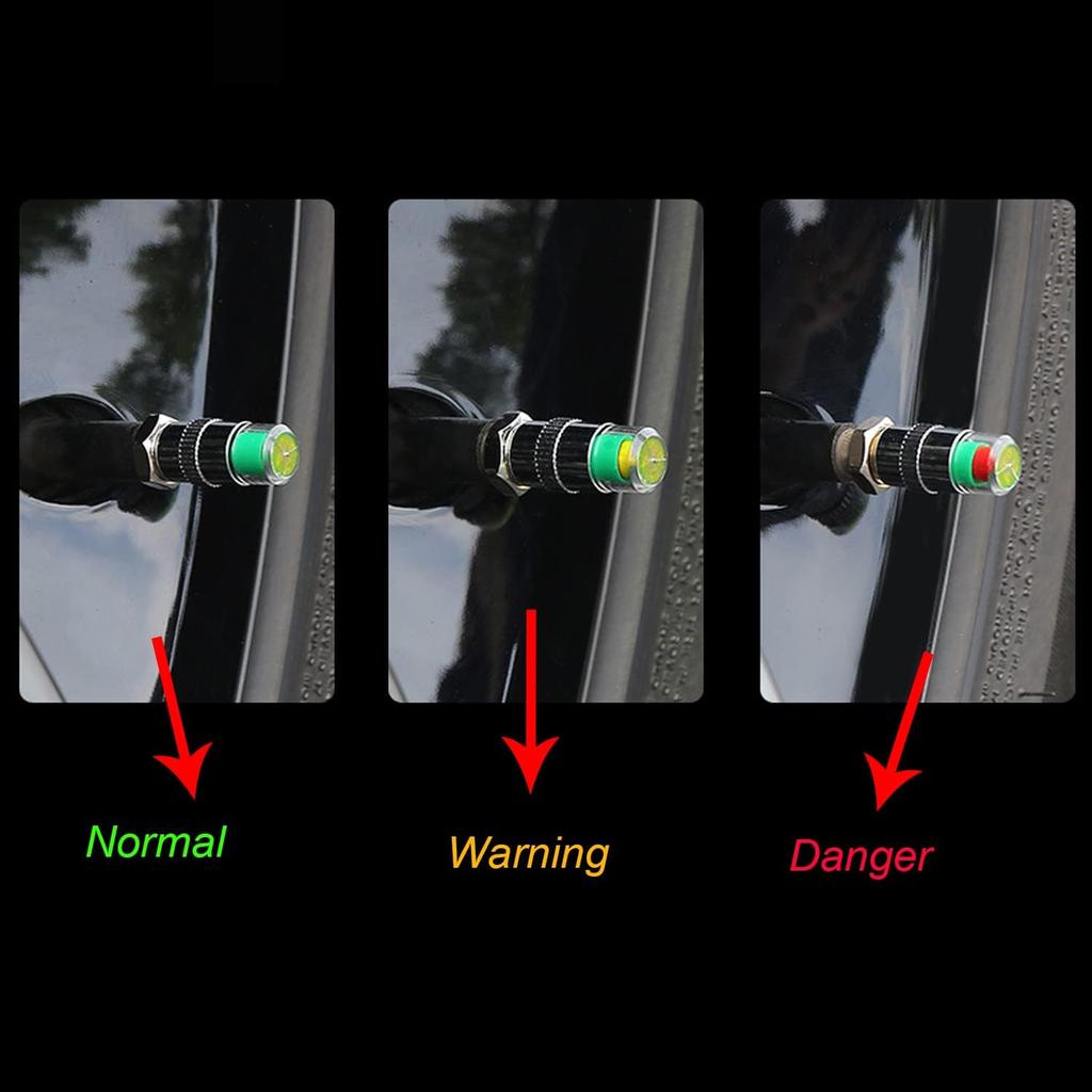 12Pcs Car Tire Pressure Monitor Valve Stem Cap Sensor Indicator, 2.4Bar 36PSI Pressure Monitor Tire Valve Stem Caps With 3-Color Eye Alert For Cars,