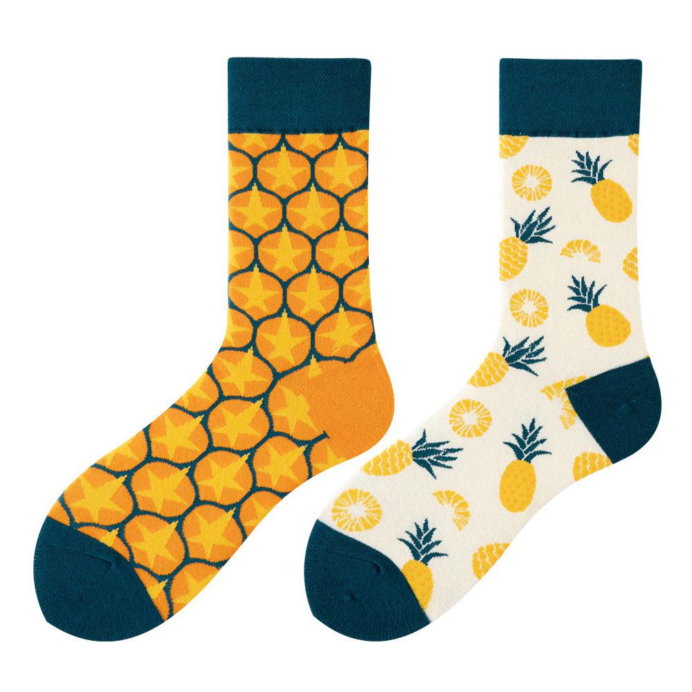 SMLSOX Summer Asymmetrical Mandarin Duck Couple Mid-Calf Colorful Christmas Cotton Fashion Socks