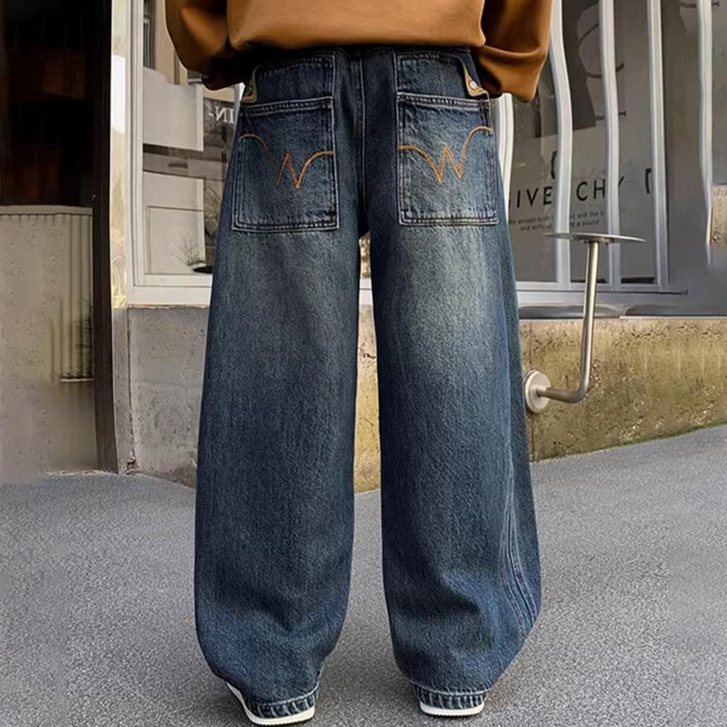 Jungen locker gerade geschnittene Jeans - Frühjahr 2026 Koreanischer Stil für mittelgroße und große Kinder