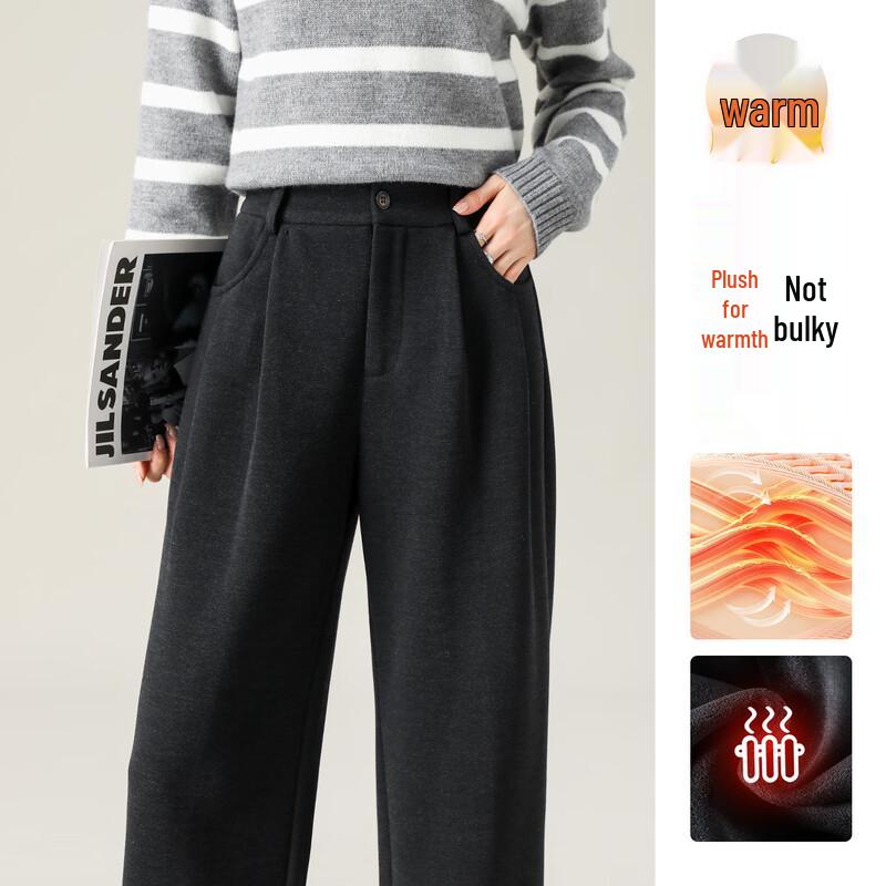 HSTYLE Women s Fleece-Lined Wide-Leg Winter Trousers XL