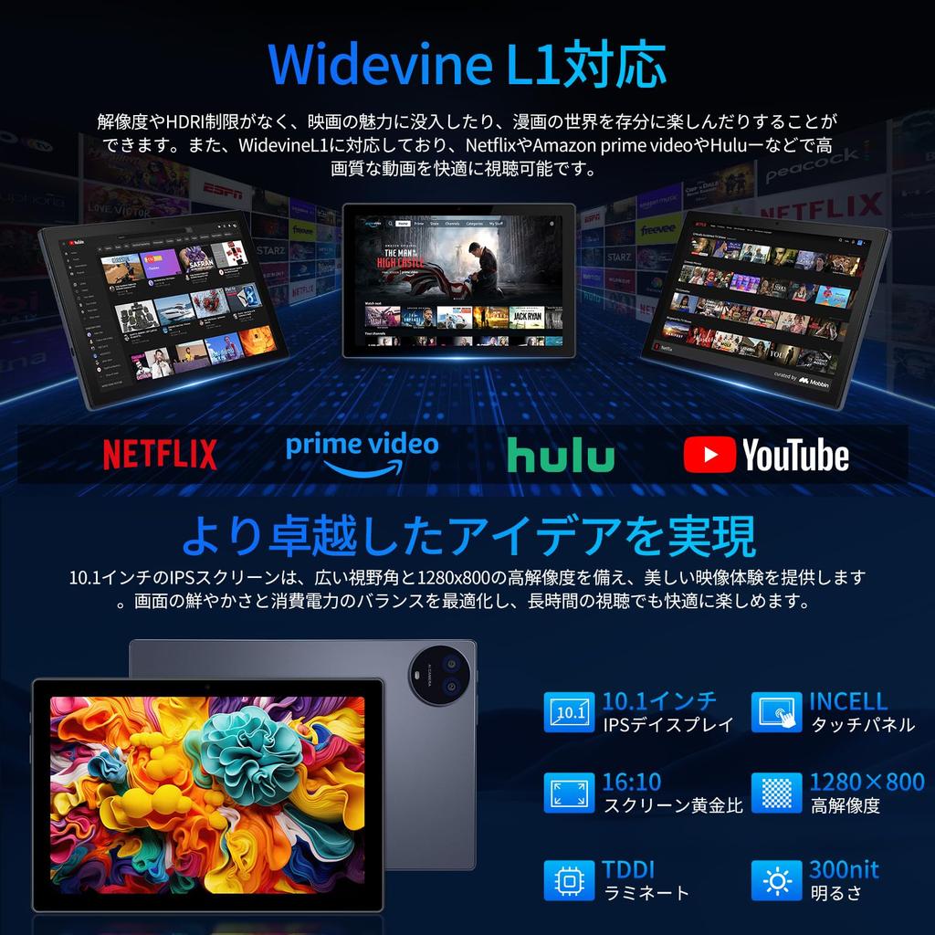 for IFEND Android 15 8000mAh 5G Widevine L1 GMS Protective and Screen Wireless Child Japanese Instruction Manual Included [New 2025] Tablet, 10-inch,