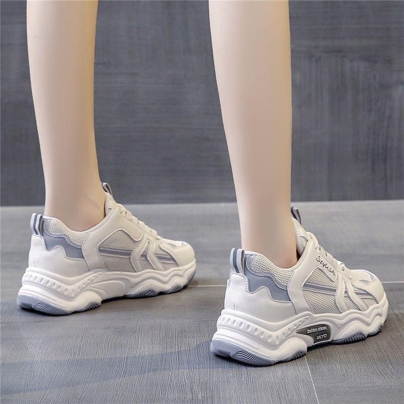 Dad Shoes Women's Spring New Thick-soled Height Increase and Thinness Casual Travel Shoes Trendy Sports Shoes