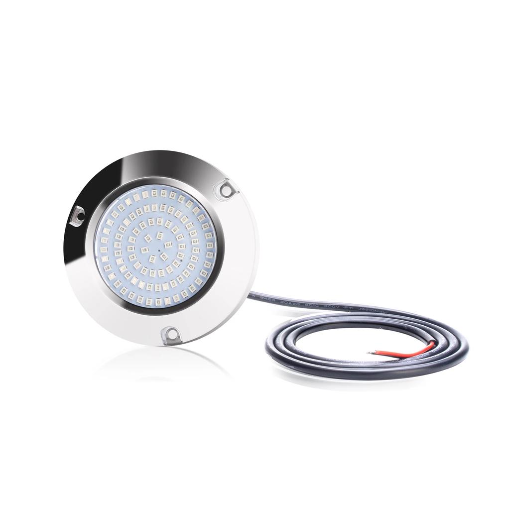 2PCS 90LED Round Chrome Marine LED Yacht Light Underwater Light Super Bright Stainless Pontoon Waterproof Boat Marine Lights