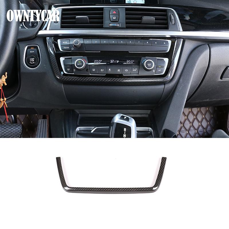 For BMW 3 4 Series F30 F31 F32 F35 2013-2019 Real Carbon Fiber Car Console Gear Shift Panel Decoration Cover Trim Stickers
