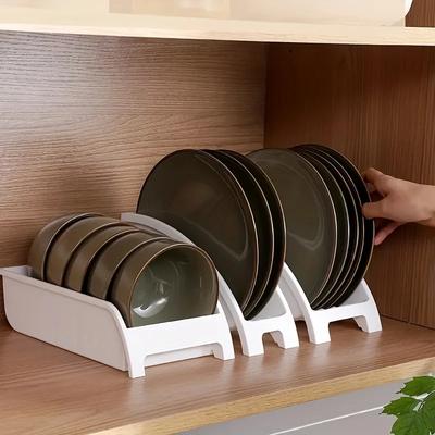 Kitchen Shelves, Dish Dishes Dishes Tableware Storage Draining Rack, Home Multifunctional Rack, Holds Plates In Upright Position