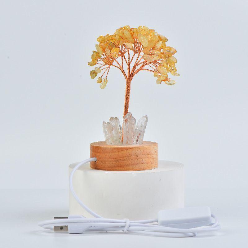 Natural Crystal Tree Broken Stone Crystal Tooth Night Light Money Tree Home Creative Office Color Modeling Decorative Crafts New