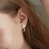 Brill Melting Ring Earrings Silver Crystal