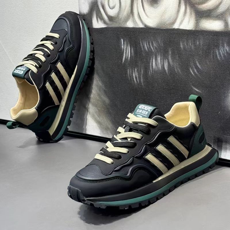 

Men s shoes spring 25 new leather platform shoes men s three-bar casual sports dad shoes men s trendy shoes men 44