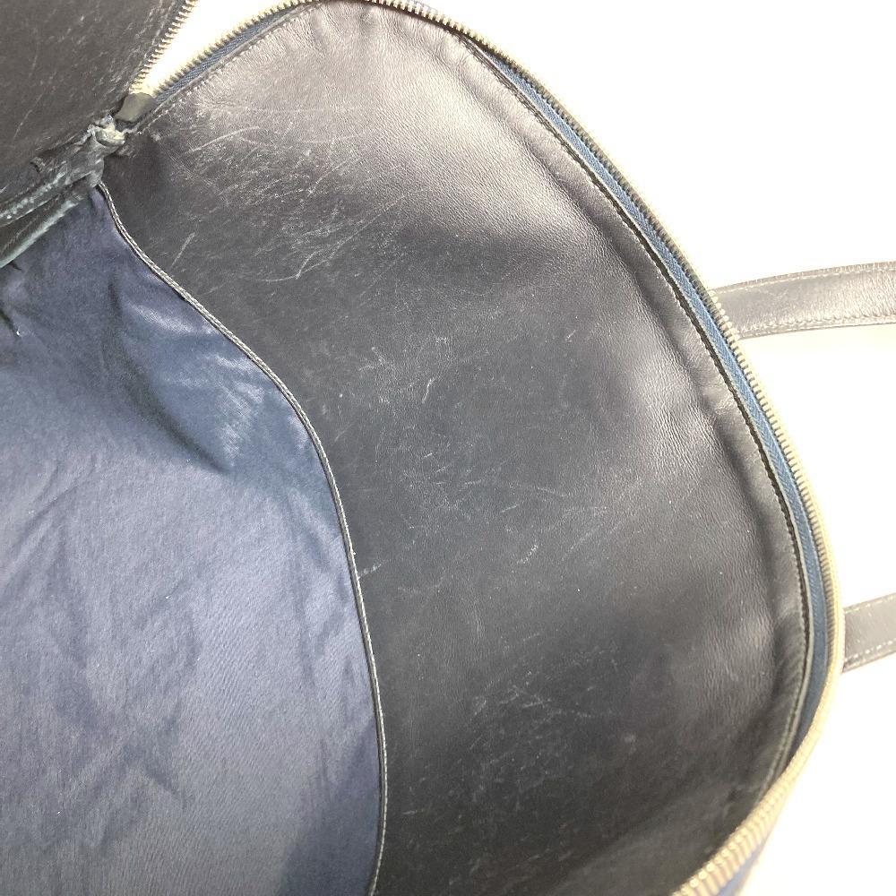 HERMES Duffle Bag Sac Iboo GM Tote Bag Hand Bag Leather/Canvas Black/Navy