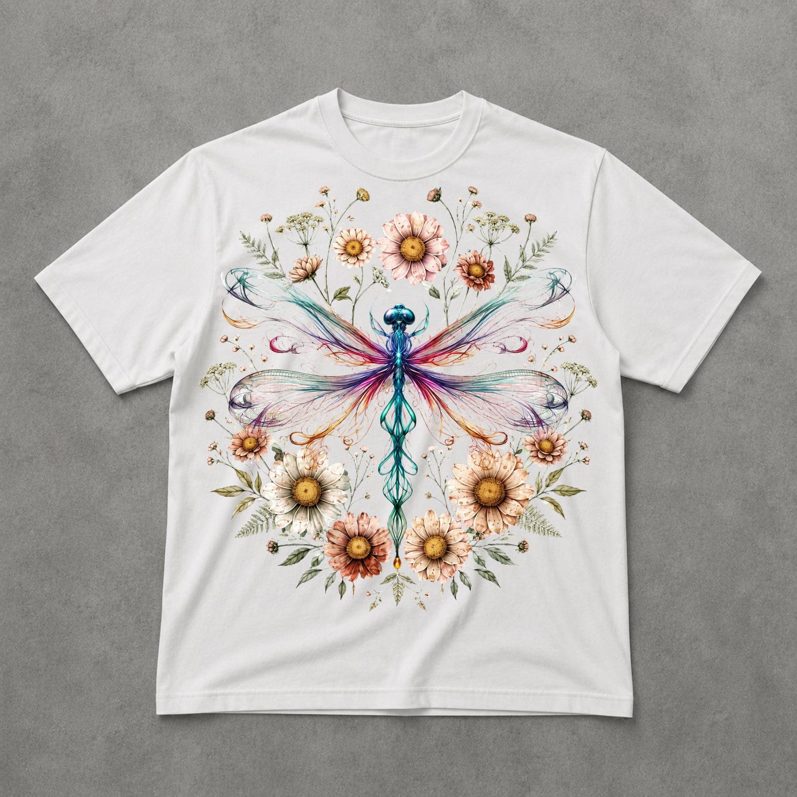 Cute Golden Dragonfly Shirt, Boho Nature Graphic Tee, Dragonfly Lover Gift T Shirt S