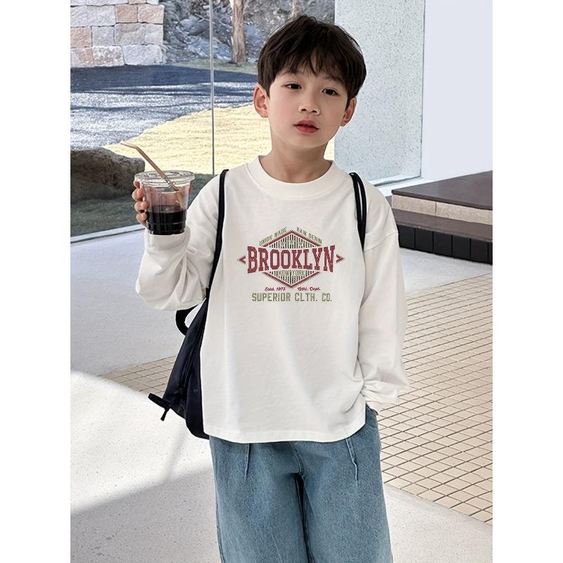 ' & ' 100% Cotton Oversized Long Sleeve T-Shirt - Soft Round Neck Casual Loose Fit Blouse for Layering