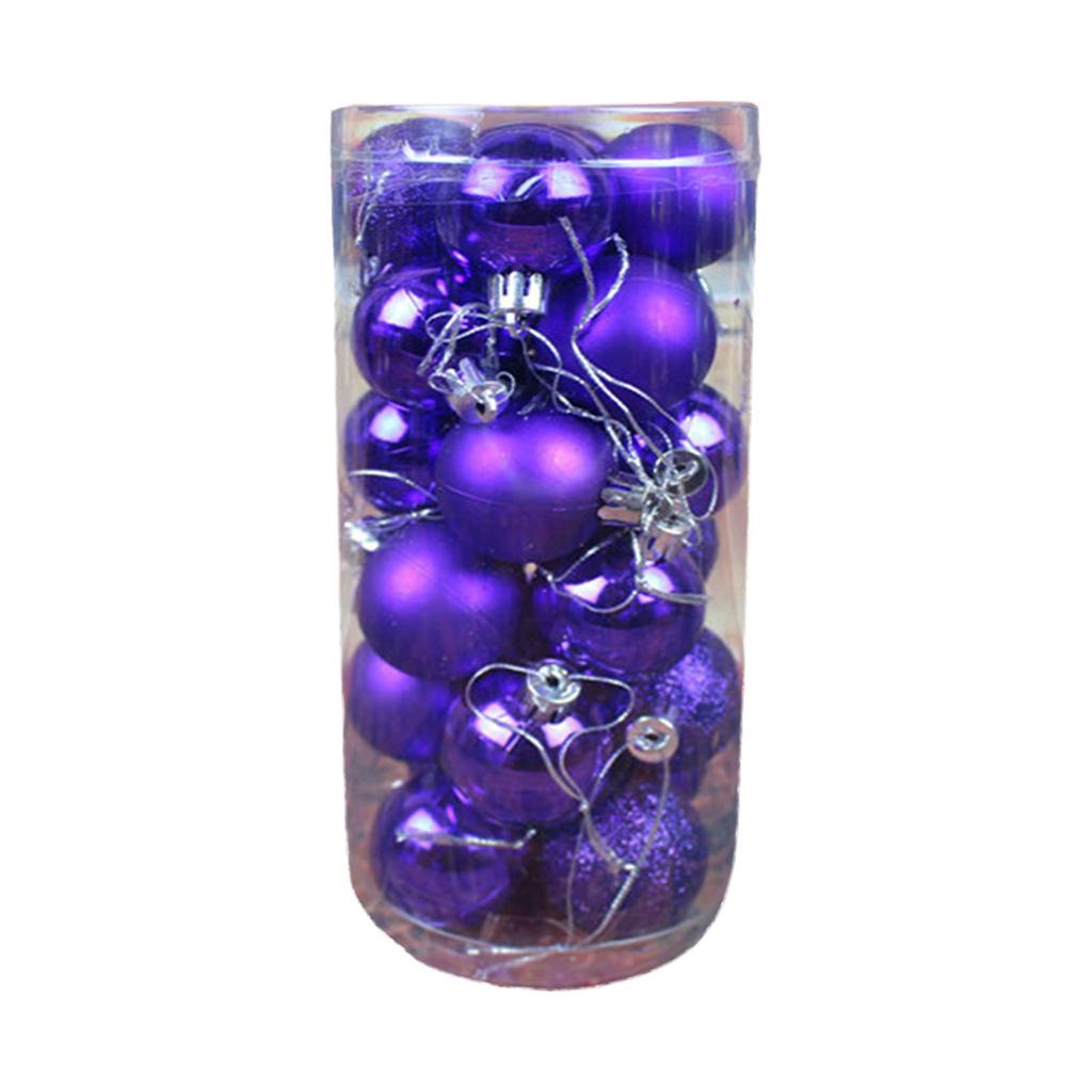 Decorative Christmas Tree Pendants 24pcs/box Glitter Powder Ball Pendant Ornament Christmas Baubles Balls Ornaments Gift