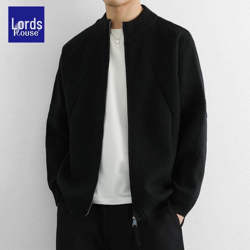 Cardigan lavorato a maglia con zip oversize stile americano da uomo Loz