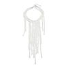 IngeSight.Z Trendy Exaggeration White Imitation Pearl Tassel Beaded Necklace Women Exquisite Sweater Chain Jewelry Accessories