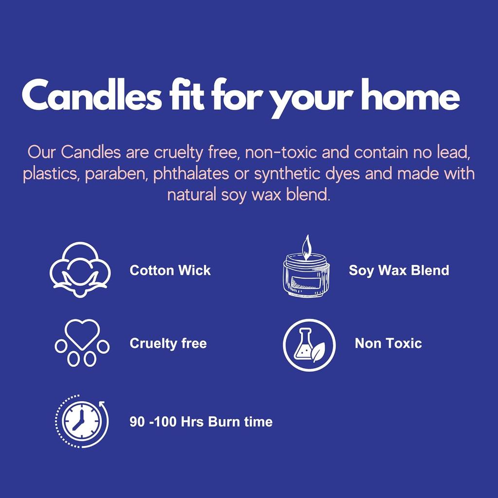 Scented Pillar Candle for Home Decor & Gifting – Lavender Scented | Set of 1 – 3X4 Inch – Designer Candle | Soy Wax – 390gm |