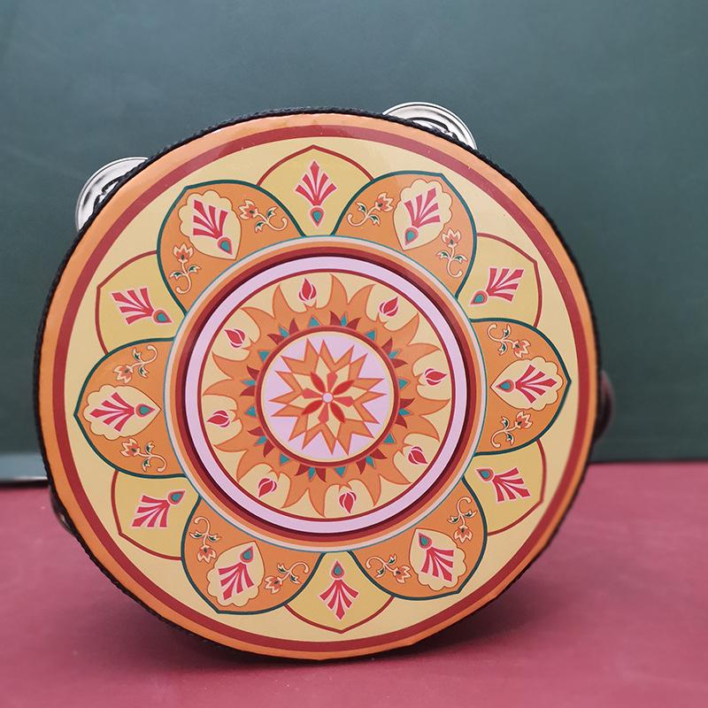 6-Inch Dunhuang Style Tambourine: Ancient Performance Hand Drum & Orff Instrument