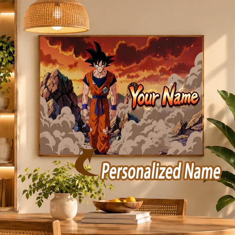 Dragon Ball Goku Custom Name Diamond Painting Personalized 5D Full Drill DIY Diamond Art Home Decor