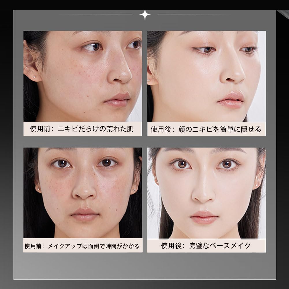 MIRUOKOU [2025 Dual Head Design] Foundation Stick with Brush, Natural Coverage, No Technique Required, Simply Apply Directly, Waterproof &
