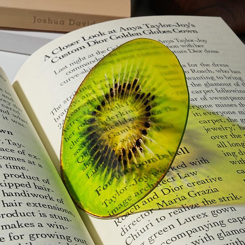 2 Pièces Marque-page de Lecture Accrocheur Clip en Acrylique Signe Tranche de Fruit Marque-page Haute Qualité Pour Collection de Papeterie Cadeau Stu