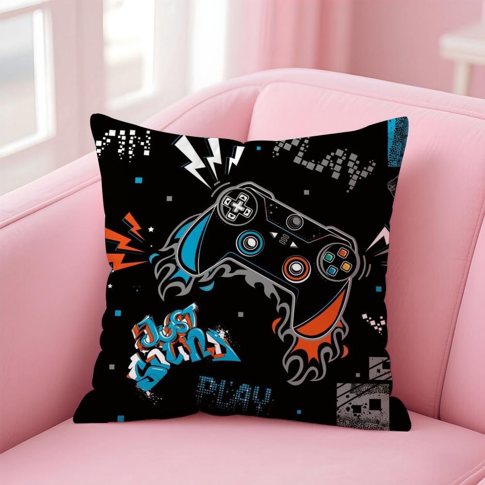 Colorful Graffiti Game Gamepad Cushion Cover Comfortable Reversible Pillow Cover Ideal for Car Sofa Bedroom & Beyond