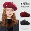 Women S British Retro Large Head Circumference Wool Blend Beret Autumn Winter Fashion Hat