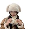 Ladies' Cute Plush Hat Outdoor Warm Hoodie Knitted Hat