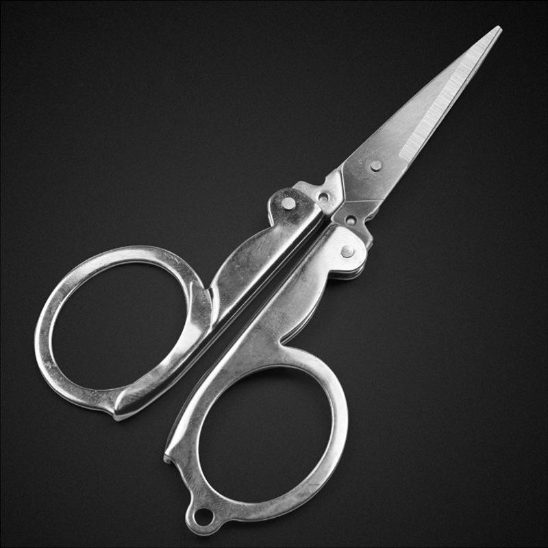 Fishing Shears Stainless Steel Folding Portable Travel Household Mini Scissors Fishing Small Eyebrow Scissors Foldable Thread Clipper