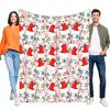 Funny Sphynx Cat Christmas Blanket, Santa Hat Pet Lover Soft Cozy Flannel Throw for Bed Sofa, Unique Holiday Xmas Gift Decor