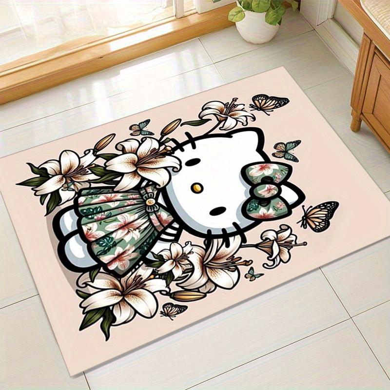 

1 шт. Цветочный коврик Hello Kitty - Идеально для домашнего декора, офисного ковра, уличного коврика, идеи подарка Ideaz103 60cm by 90cm