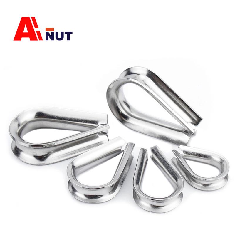 304/316 Stainless Steel Wire Rope Cable Thimbles Accessories , J006