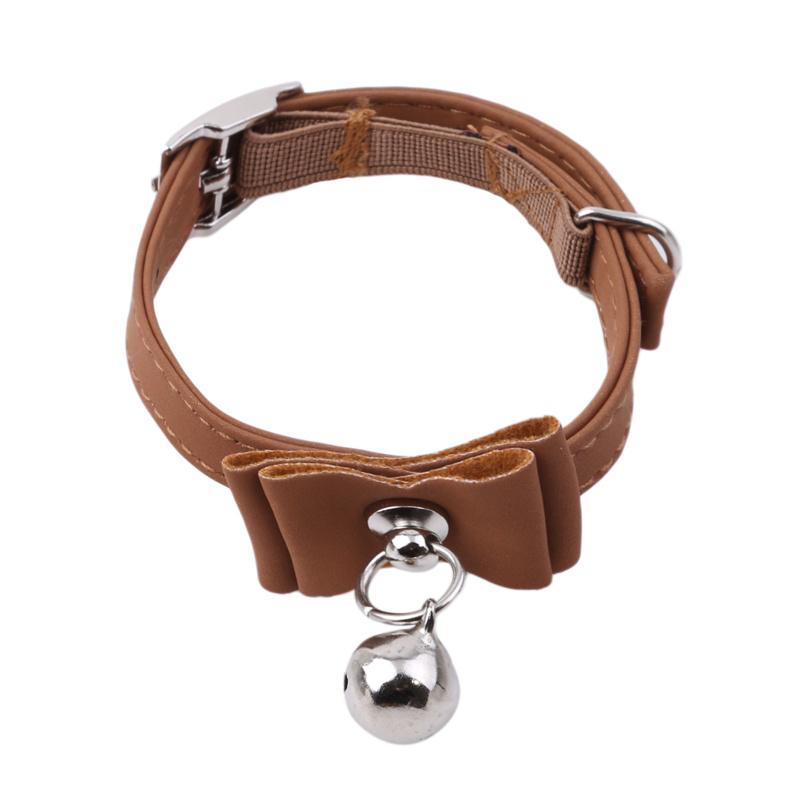 Pet Dog Cat Collar Fiber Adjustable Collars with Bells Bow Tie Necklace
