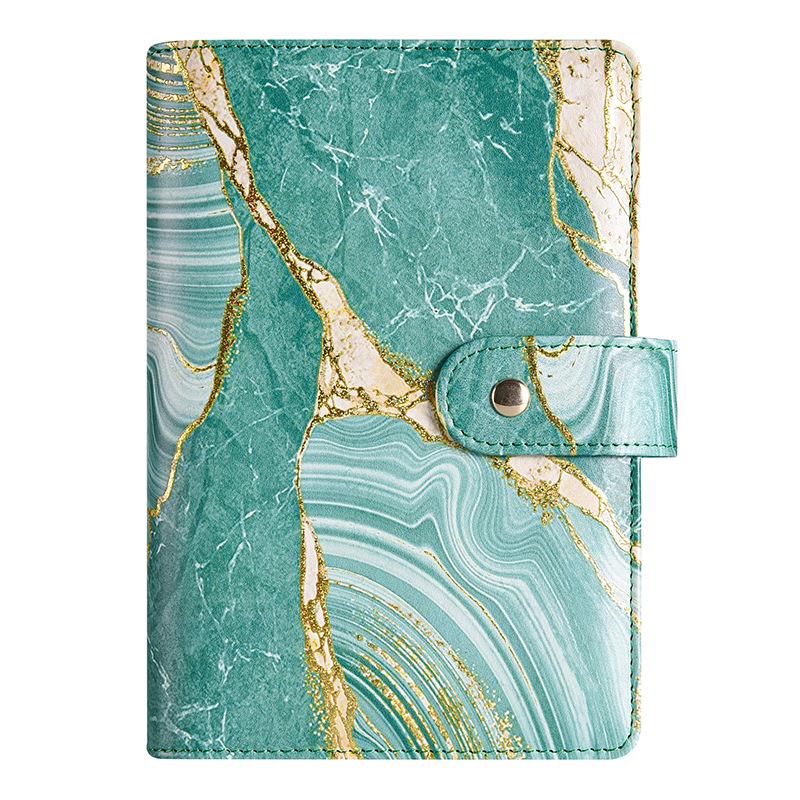 Gold Leaf Macaron A6 Planner Binder - PU Leather Budget & Event Notebook