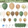 170-Piece Jungle Balloon Wreath Set, Baby Shower Decoration Grey Green Brown And Animal Printed Balloon Brown