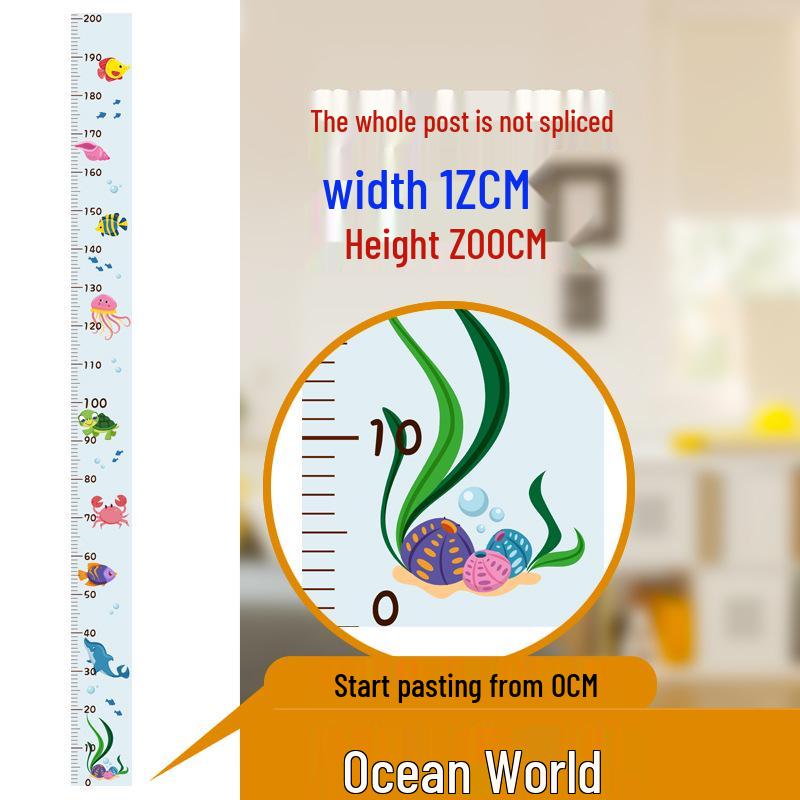 Removable Waterproof Cartoon Height Wall Sticker for Kids' Room