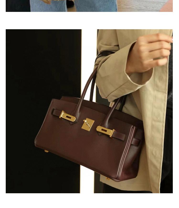 New Arrival Togo Top Layer Cowhide Waist Bag Metal Chain High-Grade Real Leather Metal Buckle Simple Shoulder Bag Women's