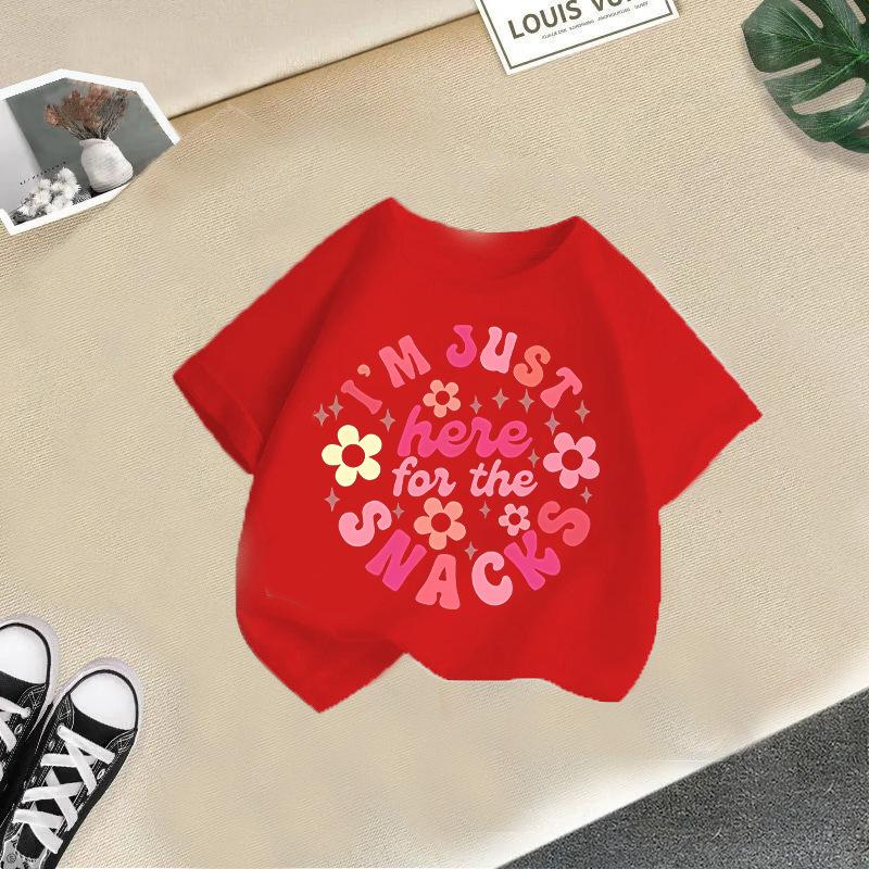 

Children T-shirt Letter Printed Kids 100% Cotton Tops 2-13Y O-Neck Short-sleeve T-shirt 4T(110cm)