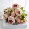 1pc,Realistic Peony Silk Flowers Champaign Color for Home Decor AndWeddings-DIY Craft and Bridal Bouquet - Indoor and Outdoor