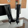 Fashion Fashion Low Heel Women Knee High Boots Slip On Shoes Female Winter Autumn Pointed Toe Party Ladies Long Modern Boots Shoes
