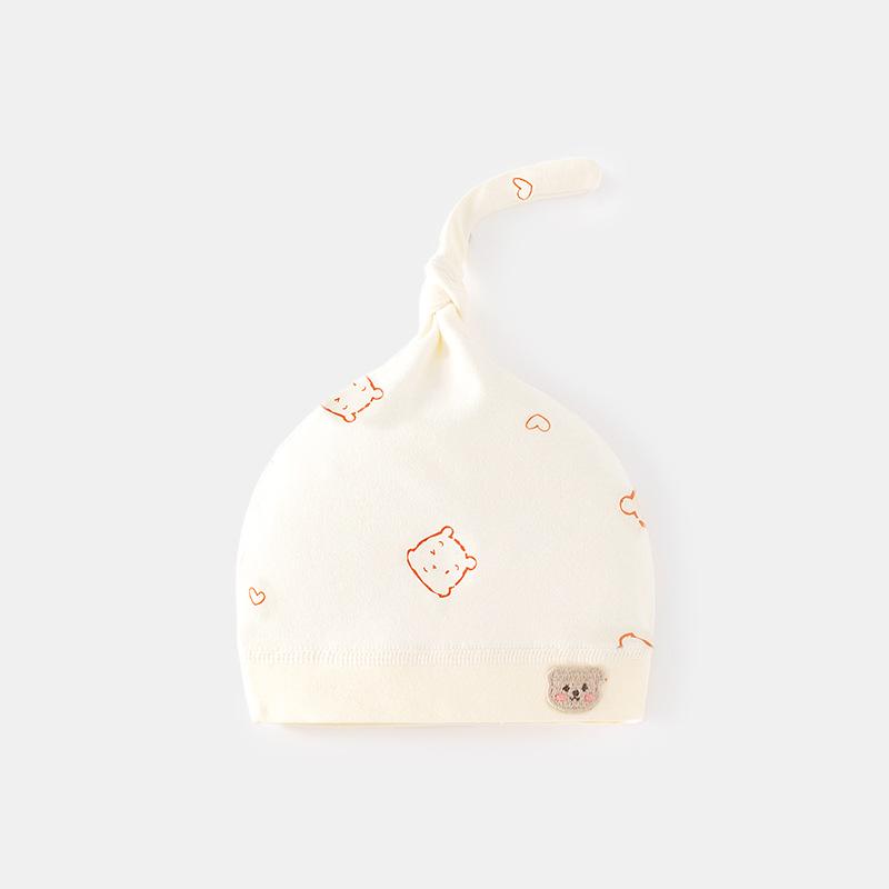 Polka Dot Pure Cotton Baby Hat 0-6 Months for Autumn & Winter