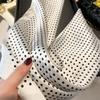 Luxury Polka Dot Print Shawl Square Scarf for Women Satin Wraps Neckerchief Female Hair Bands Ribbon Headband Bandana 70X70CM