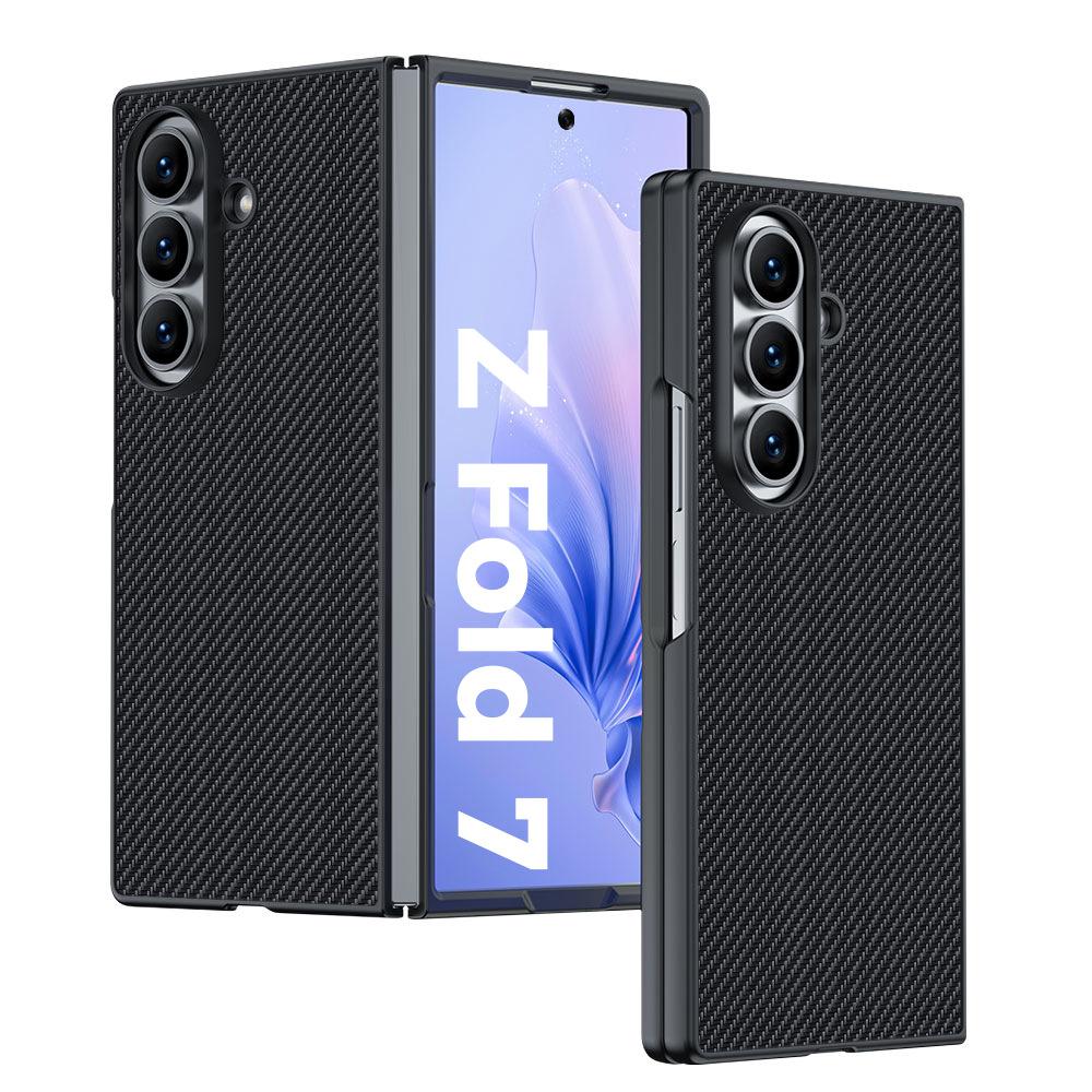 Applicable To Samsung ZFold7 Mobile Phone Case Plain Leather Lamb Leather Anti-drop Folding Business Ultra-thin ZFold6 Protective Case