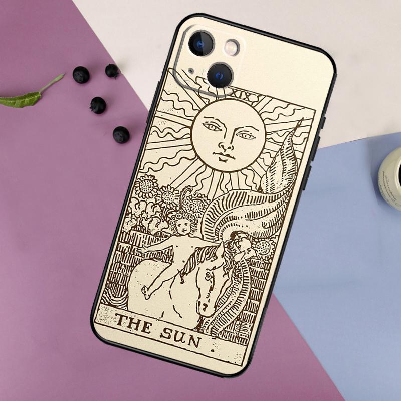 Tarot Card Astrology Sun Moon Case For iPhone 15 14 13 12 11 Pro Max Plus X XS Max XR 7 8 SE 2020 2022 Cover Accessories