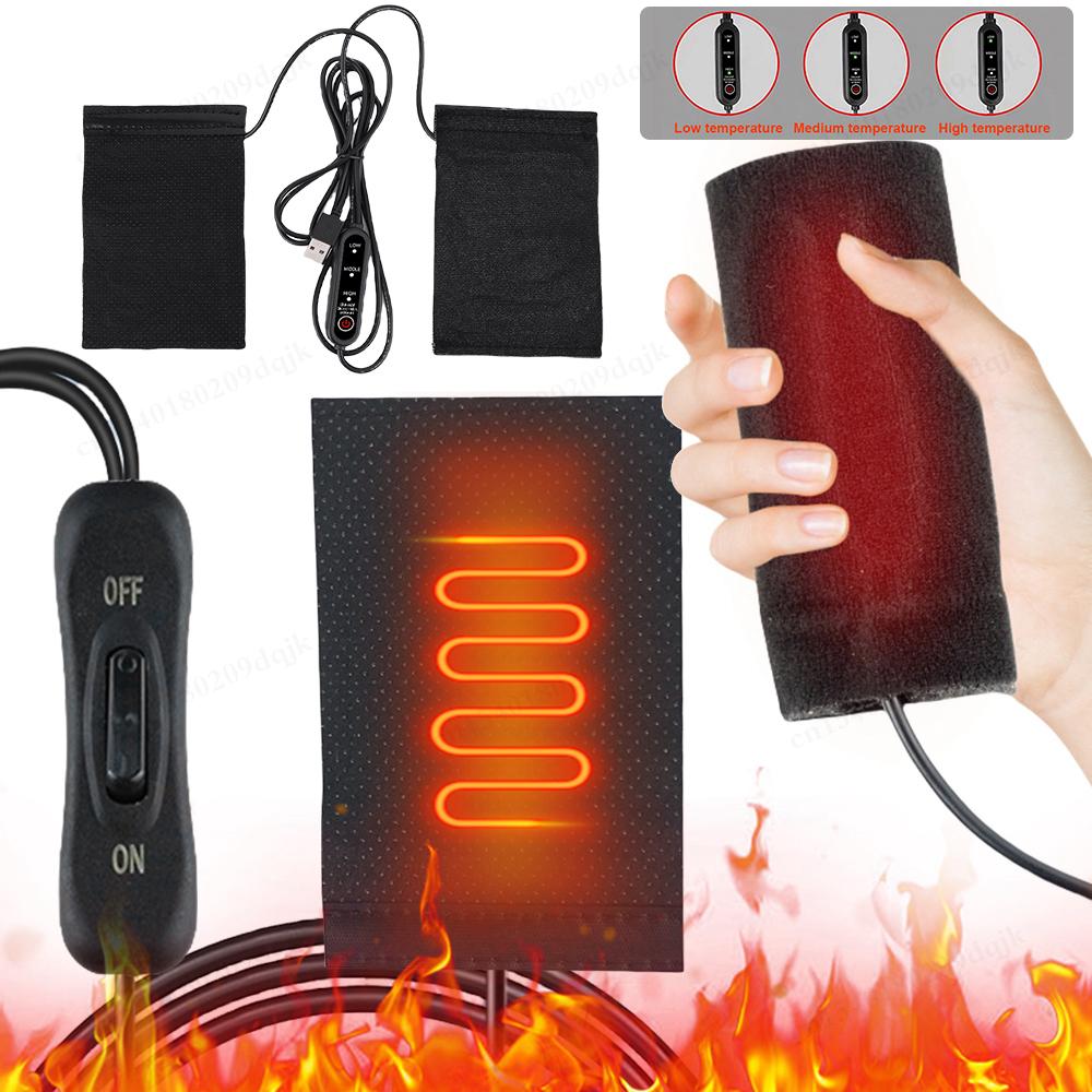 Poignée Chauffante de Guidon de Moto USB 12V 3 Vitesses Poignées Chauffantes Électriques Housse de Poignée Chauffante Électrique Accessoires de Moto