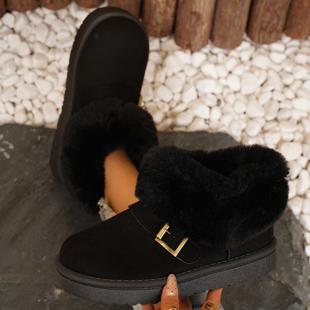 Fleece Warm Snow Boots Women's 2025 Autumn and Winter New Thickened Warm Bread Shoes Short Boots Casual Boots Women