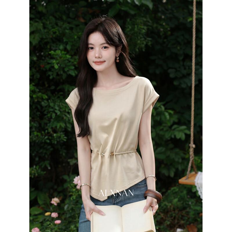 Women s Irregular Hem Short Sleeve T-Shirt L