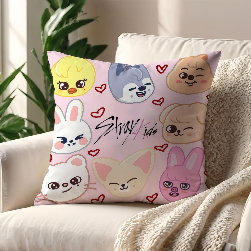 Kpop S-Skz-oo-S Cartoon cushion cover For Pillow Sofa Printing Decoration Room Home Office Coffee Shop Car Nordic Simplicity
