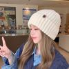 Autumn and Winter Warm and Ear Protecting Cold Hat Large Head Circumference  Face Showing Small Knitted Hat  Simple and Versatile Pullover Woolen Hat
