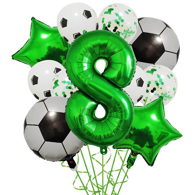 

1 комплект, шарики из гелиевой фольги, футбольные шары, украшения для дня рождения, для мальчиков, 32 дюйма, зеленый мяч с цифрами, футбольные спортивные товары Other